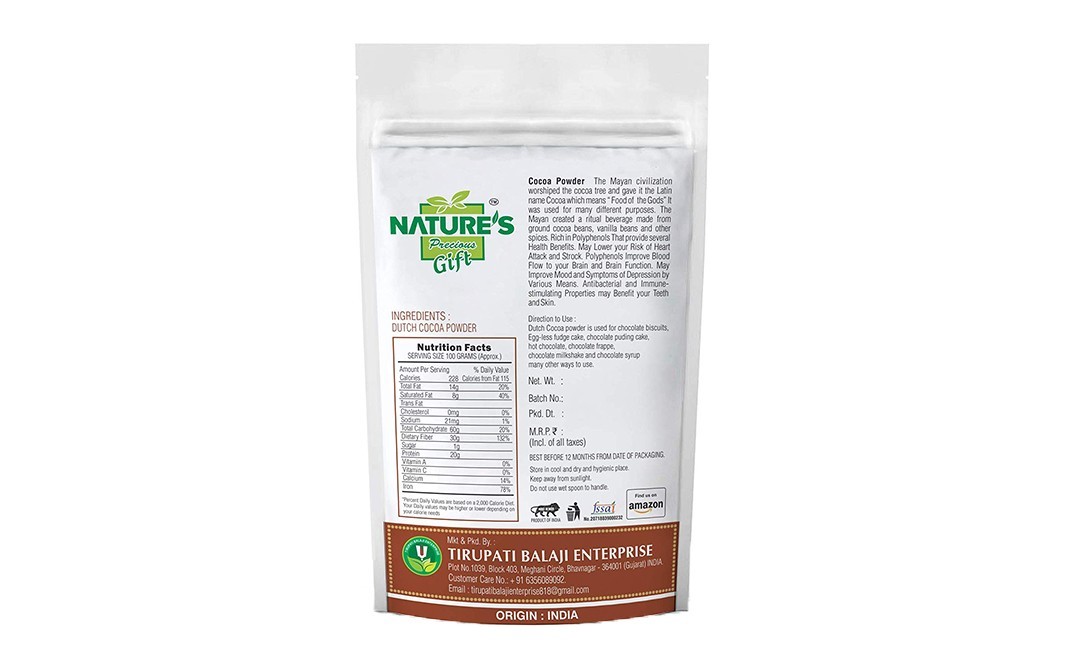 Nature's Gift Dutch Cocoa Powder    Pack  100 grams